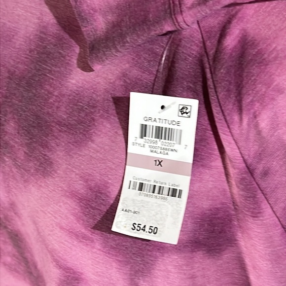 Tie Dye Crewneck Lightweight Pink Sweatshirt Women’s Size 1X Layerable NEW - Picture 7 of 10